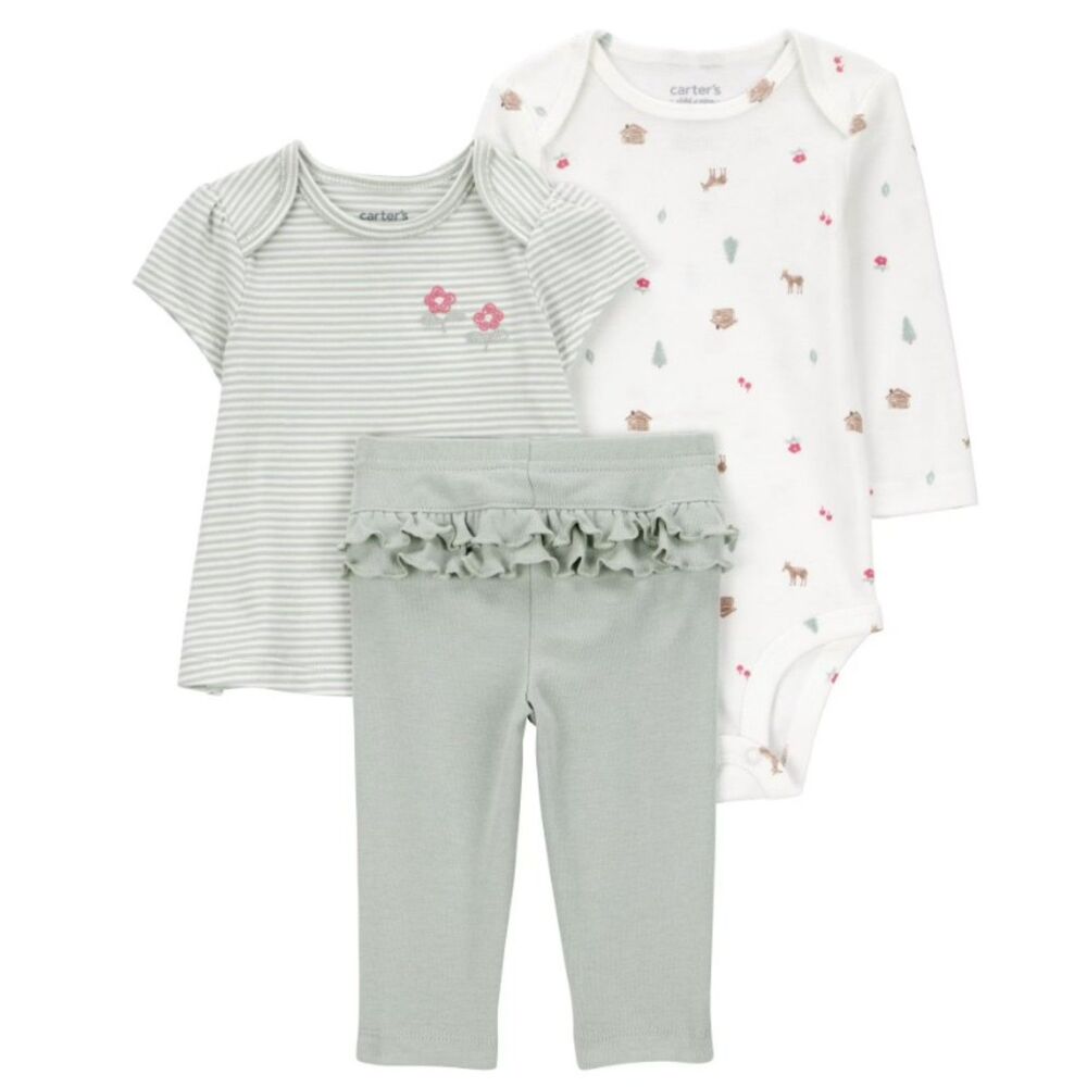NEW NWT Girls Sz 12 Months Shirts & Coordinating Pants 3 Pc Outfit CHILD OF MINE